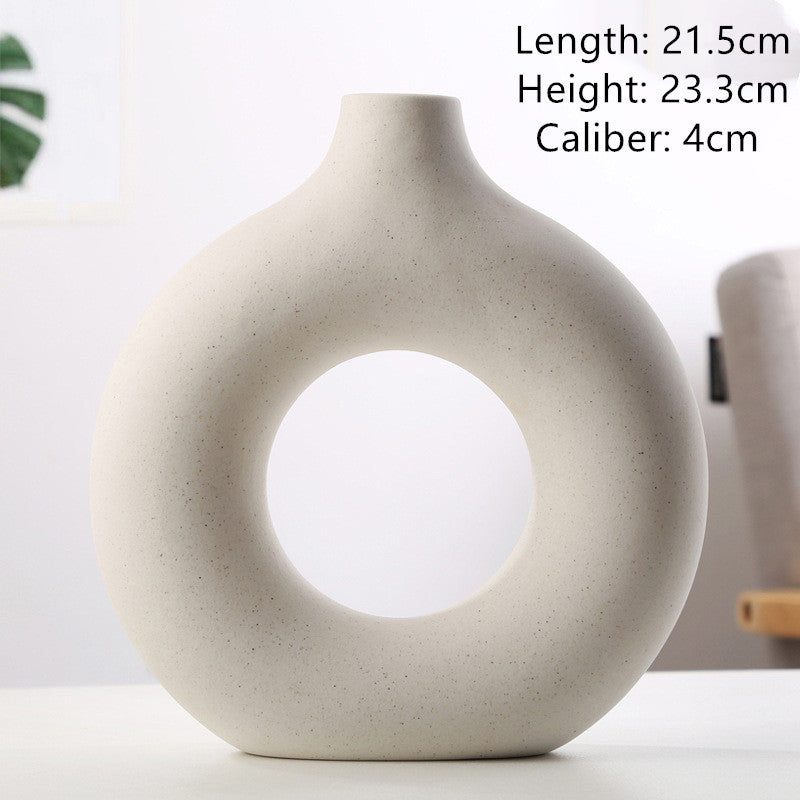 Modern Frosted Particle Vase – Biscuit Style Decorative Flower Vase for Home & Office Arrangement