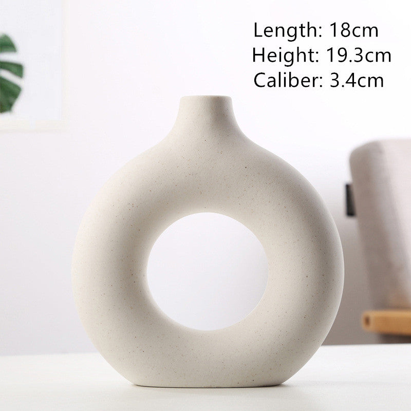 Modern Frosted Particle Vase – Biscuit Style Decorative Flower Vase for Home & Office Arrangement