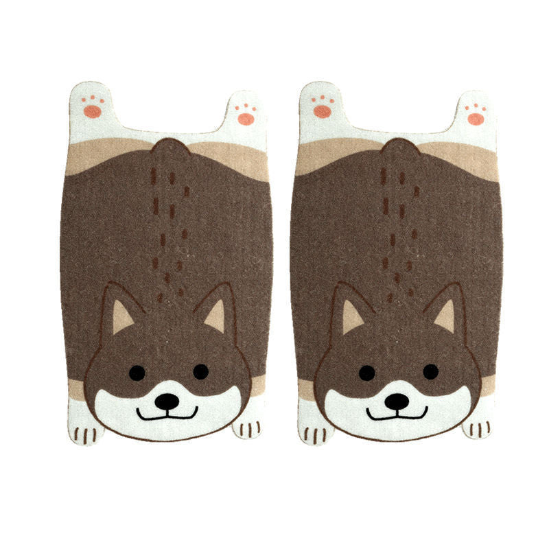Cute Cartoon Dog Doormat – Shiba Inu & Corgi Non-Slip Floor Mat for Home