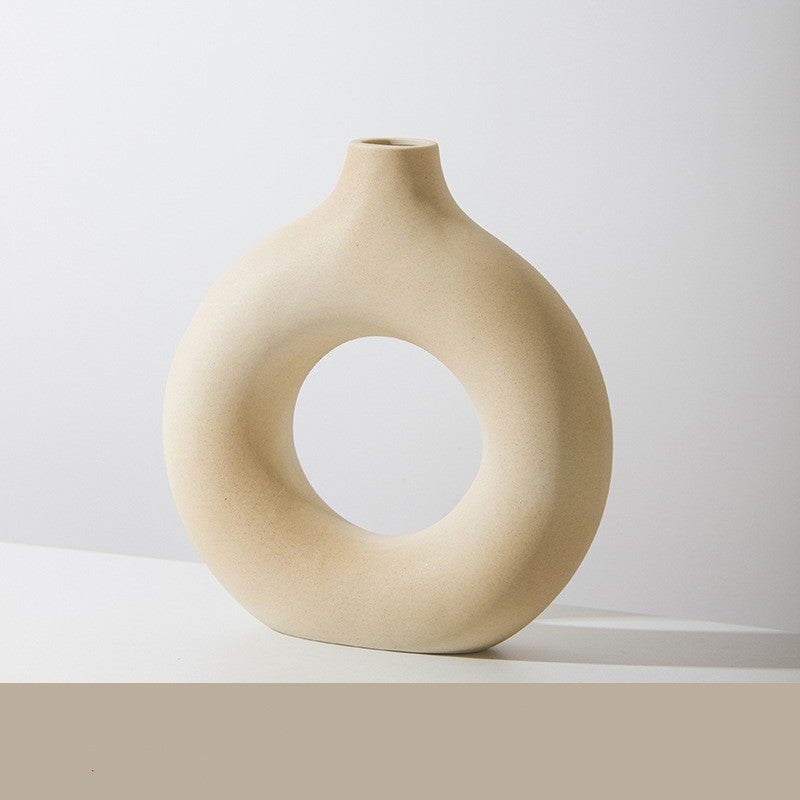 Modern Frosted Particle Vase – Biscuit Style Decorative Flower Vase for Home & Office Arrangement