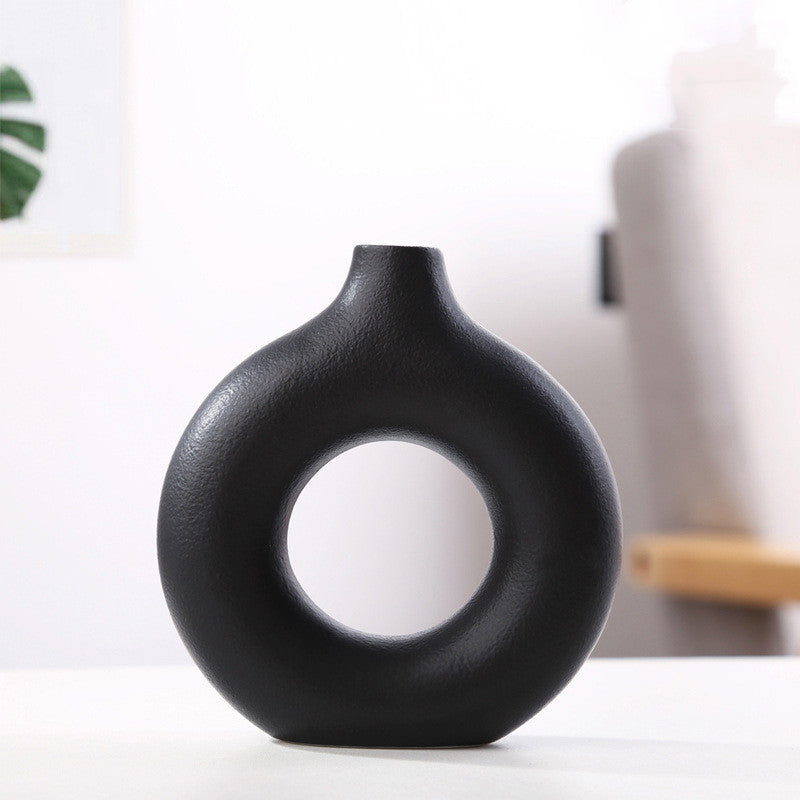 Modern Frosted Particle Vase – Biscuit Style Decorative Flower Vase for Home & Office Arrangement
