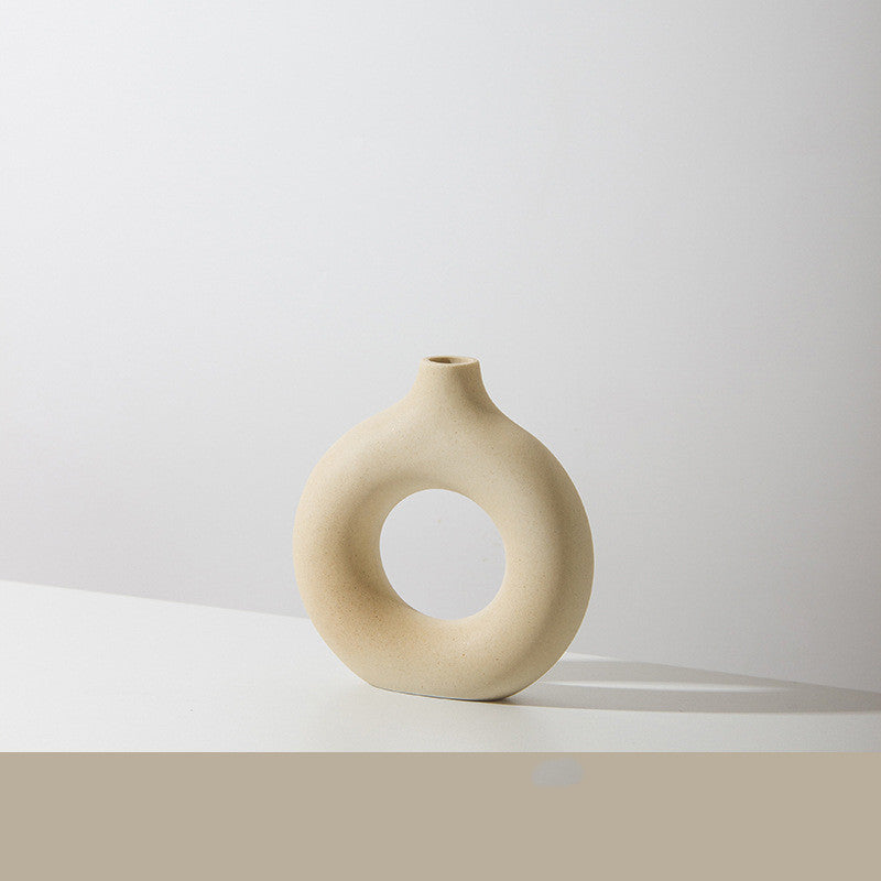 Modern Frosted Particle Vase – Biscuit Style Decorative Flower Vase for Home & Office Arrangement