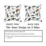 Wild Dinosaur Pillow Cover – 18x18 Square Throw Pillowcase with T-Rex & Brachiosaurus, Decorative Cushion for Boys’ Room & Home Decor