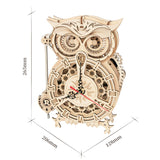 Robotime ROKR 3D Wooden Owl Clock – DIY Building Kit LK503, Creative Puzzle Toys for Children & Adults, Home Decoration & Christmas Gifts