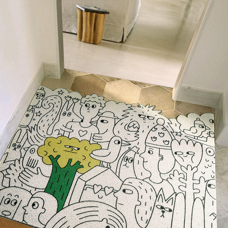 Japanese Cartoon Doormat – Cute Modern Non-Slip Floor Mat for Entryway, Bedroom & Home
