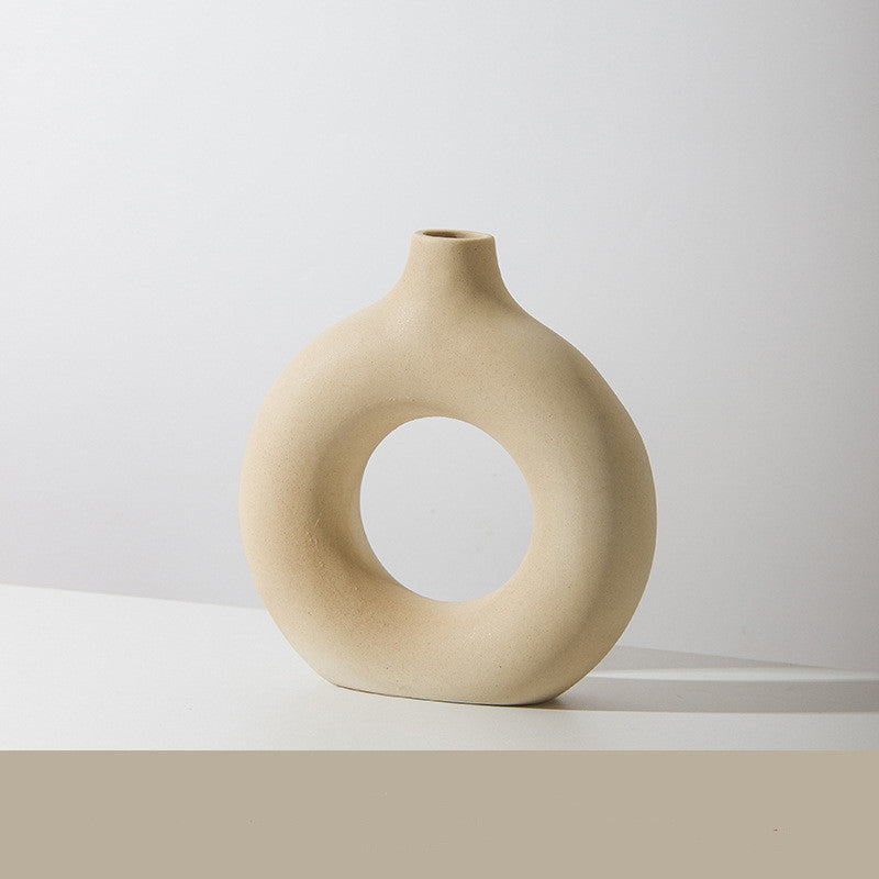 Modern Frosted Particle Vase – Biscuit Style Decorative Flower Vase for Home & Office Arrangement