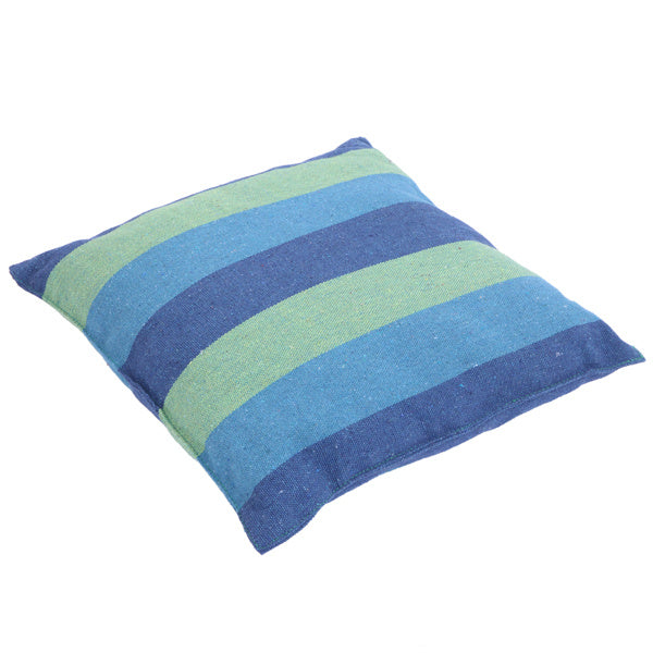 Hanging Chair with Cushions – Galvanized Pipe Frame, Blue Striped Polyester Cotton Hammock Chair